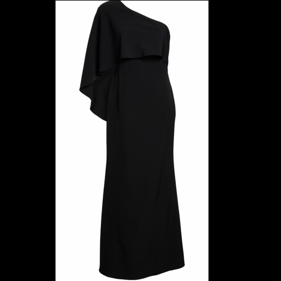 Vince Camuto one shoulder cape evening dress - Picture 2 of 2